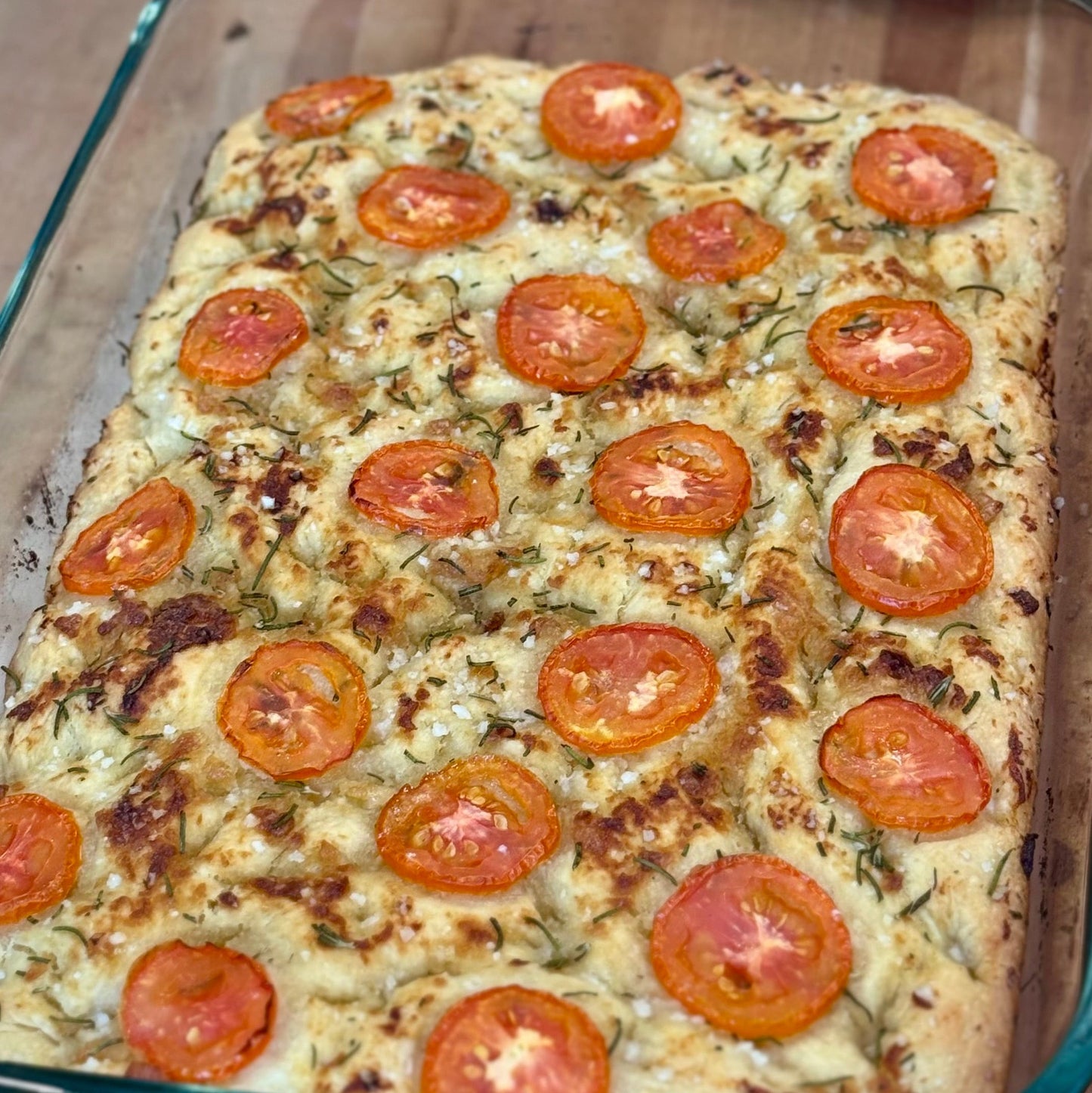 “Death by Garlic”- Garlic Rosemary/Tomato Focaccia